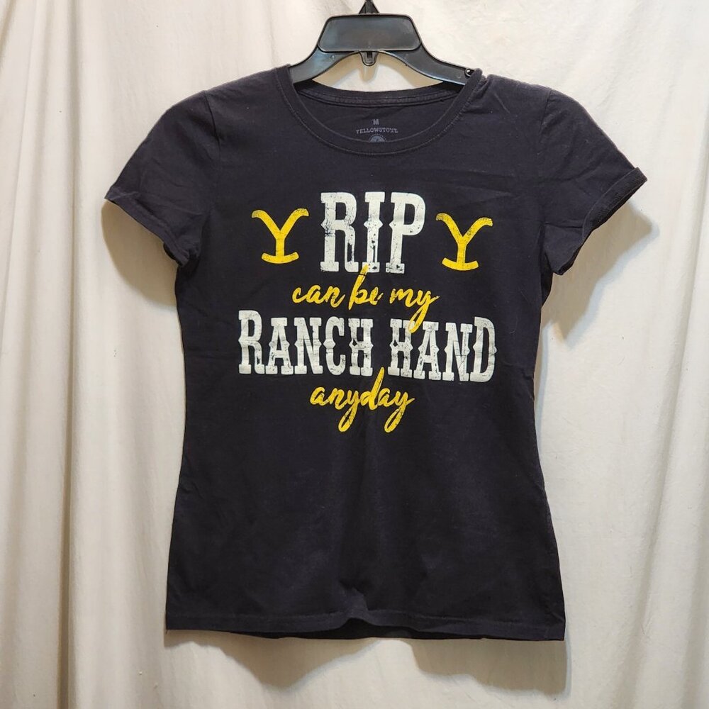 Paramount Yellowstone Rip Can Be My Ranch Hand‎ Any Day Ladies T-Shirt M Black